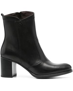 Nero Giardini 70Mm Zip-Detail Block-Heel Boots - Black