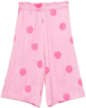 AVN Polka-Dot Wide-Leg Pants - Pink