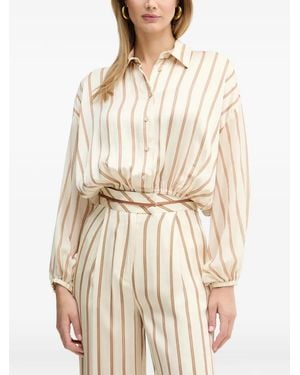 SIMONA CORSELLINI Striped-Pattern Shirt - Natural