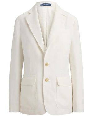 Polo Ralph Lauren Pocket Button Linen Blazer - White