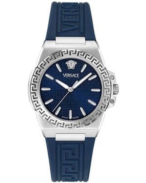 Versace Reloj Greca Reaction Lady de 36 mm - Azul