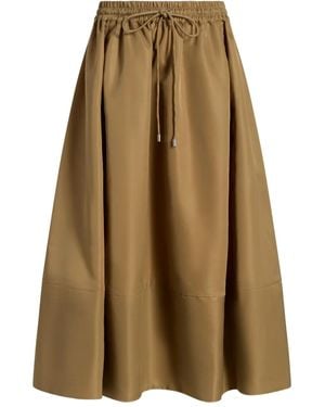 Cinq À Sept Drawstring Midi A-Line Skirt - Natural