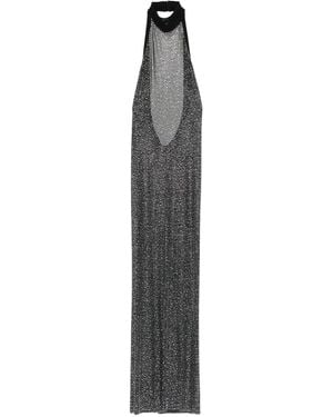 Nue Gigi Halterneck Embellished Maxi Dress - White