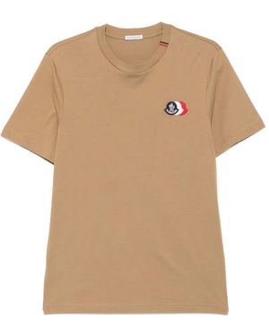 Moncler Logo-Patch T-Shirt - Natural
