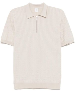Eleventy Cable-Knit Polo Shirt - White
