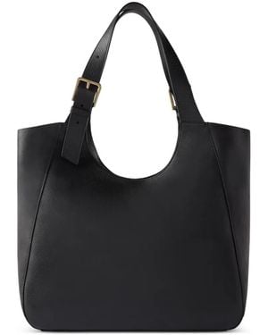 Furla Buckle-Detail Leather Tote Bag - Black
