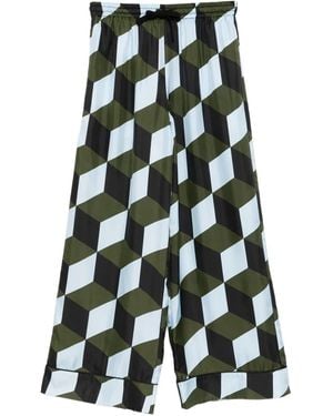 Cynthia Rowley Geometric-Print Pants - Blue