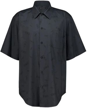 Balenciaga Minimal Cotton Shirt - Black