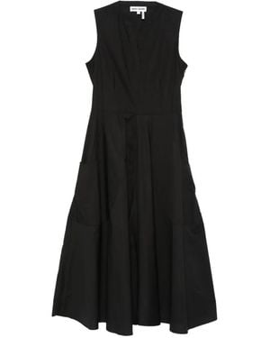 DKNY V-Neck Midi Dress - Black