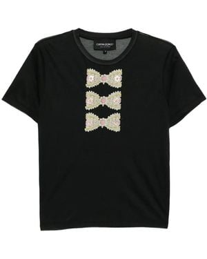Cynthia Rowley Foil-Print T-Shirt - Black