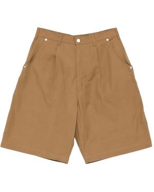 Comme des Garçons Pleated-Front Pocket-Detail Shorts - Natural