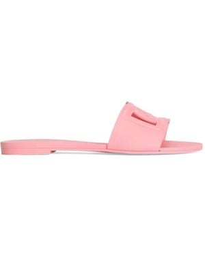 Dolce & Gabbana Exclusive Rubber Beachwear Slides - Pink