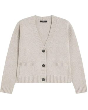 Weekend by Maxmara Vネック カーディガン - ホワイト