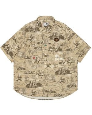 Aape By A Bathing Ape Logo-Embroidered Shirt - Natural