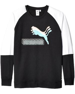 PUMA X Diamond Crew Logo-Print Sweatshirt - Black