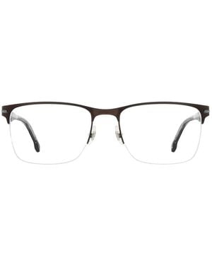 Carrera Rectangle-Frame Semi-Rim Glasses - White