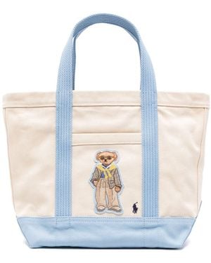 Polo Ralph Lauren Polo Bear Canvas Tote Bag - Blue