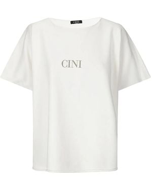 Cini T-Shirt mit Logo-Print - Weiß