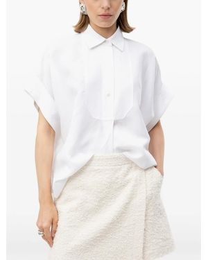 BOSS Bouclé Wrap-Front Shorts - White