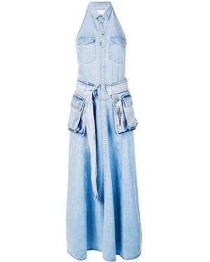 DIESEL Belted Denim Maxi Dress - Blue