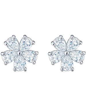 Kwiat Cluster Floral Diamond Stud Earrings - Metallic