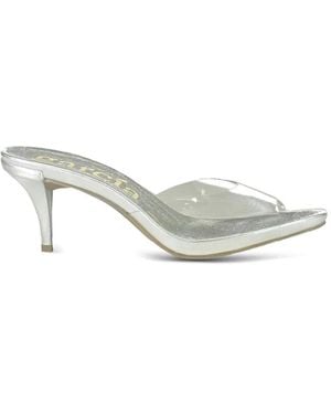 Pedro Garcia Transparent Open Toe Sandals - White