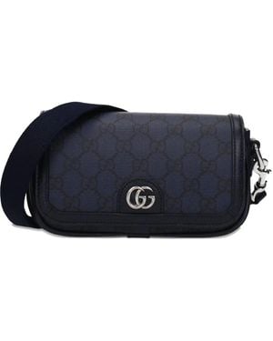 Gucci Gg-Motif Detachable-Strap Mini Bag - Blue