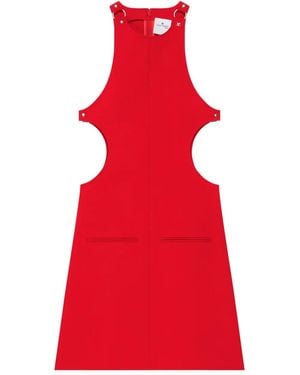 Courreges カットアウト ノースリーブドレス - レッド