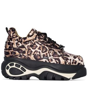 Buffalo Classic Low 68 Leopard Print Sneakers - Brown
