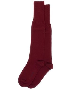 ANT45 Fine-Knit Logo-Print Socks - Purple