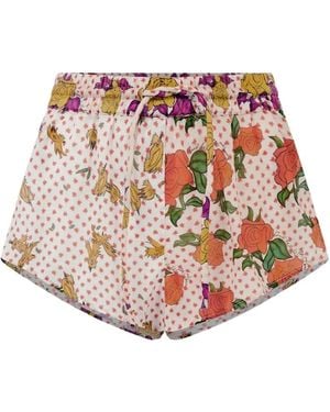 Donde Esteban Floral-Print Cotton Shorts - White