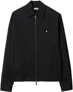 Burberry Zip Embroidered Nylon Overshirt - Black
