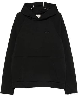 Calvin Klein Logo-Print Raglan-Sleeve Hoodie - Black