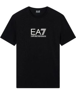 EA7 Logo-Print T-Shirt - Black