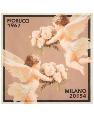 Fiorucci Pañuelo De Seda Con Estampado Bouquet Angels - Neutro