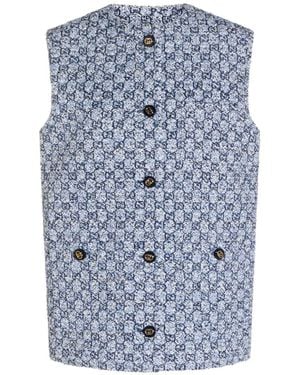 Gucci Chaleco con motivo de botones - Azul