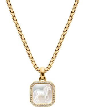 David Yurman 18Kt Geelgouden Petrvs Horse Diamanten Bedel (19.6Mm) - Metallic