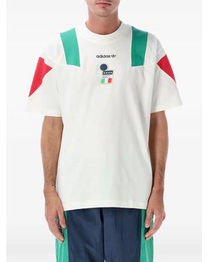 adidas Italy Eqt Paneled Logo-Print T-Shirt - White