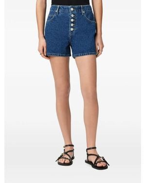 AllSaints Button-Up Mid Rise Denim Shorts - Blue