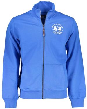 La Martina Zip-up Cotton Sweatshirt - Blue