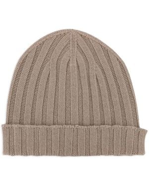 FILIPPO DE LAURENTIIS Ribbed-Knit Hat - Brown