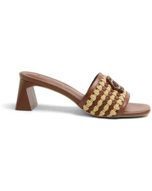 Jonathan Simkhai Sydney Woven-Strap Logo-Detail Sandals - Brown