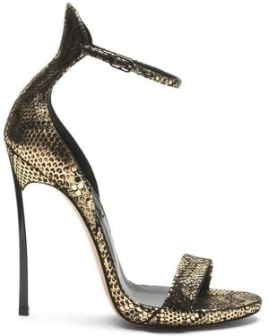 Casadei Cappa Blade Python-Effect Sandals - Metallic