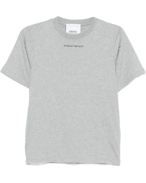 Erika Cavallini Semi Couture T-Shirt À Slogan Imprimé - Grey