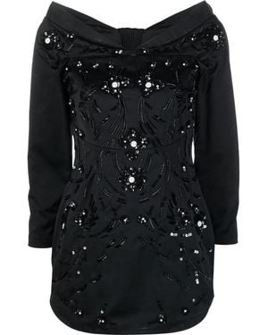 DSquared² Embellished Off-Shoulder Minidress - Black