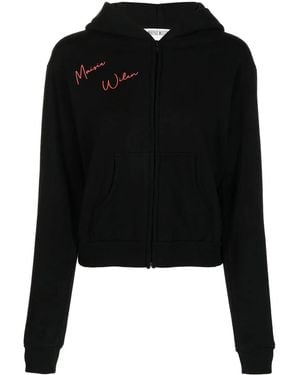 Maisie Wilen Graphic-Print Zipped Hoodie - Black