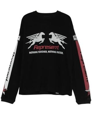 Represent T-Shirt Pegasus A Maniche Lunghe - Nero