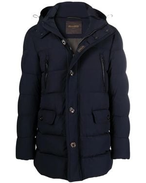 Moorer Hooded Padded Jacket - Blue