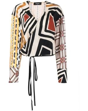 DSquared² ディースクエアード プリント ラップブラウス - マルチカラー