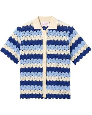 MC2 Saint Barth Monet Crochet-Knit Shirt - Blue